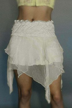 Paityn Mesh Mini Skirt - Y2K Summer Grunge, 90s Retro, Gothic Pastel Goth, Y2K Party Outfit
