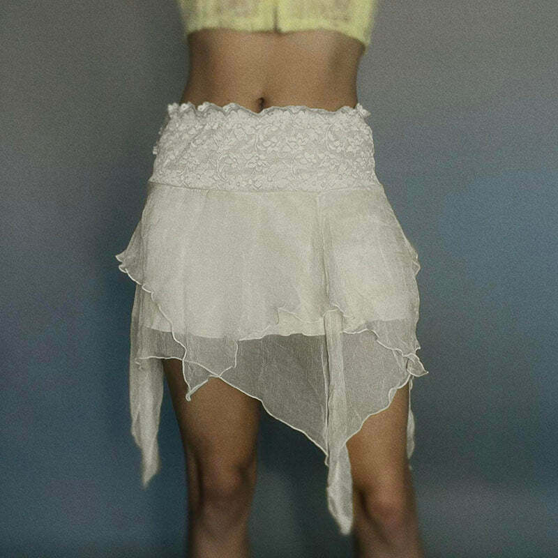 Paityn Mesh Mini Skirt - Y2K Summer Grunge, 90s Retro, Gothic Pastel Goth, Y2K Party Outfit