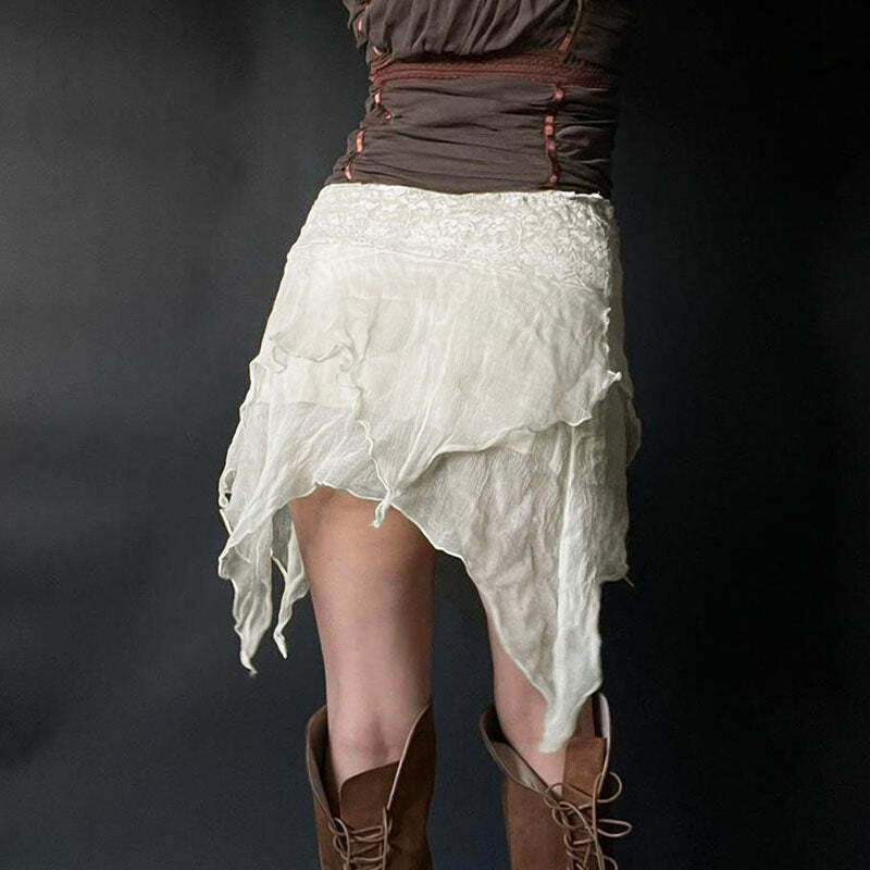 Paityn Mesh Mini Skirt - Y2K Summer Grunge, 90s Retro, Gothic Pastel Goth, Y2K Party Outfit
