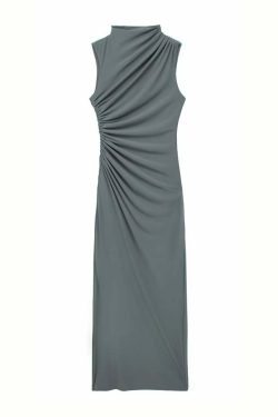 Paola Pleated Midi Dress - Y2K Summer Outfit, 90s Fashion, Grunge, Retro Style, Y2K Party Look