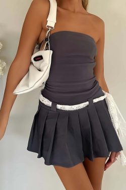 Parris Strapless Mini Dress - Y2K Summer, 90s Grunge, Retro Party, Pastel Goth, Y2K Club Outfit