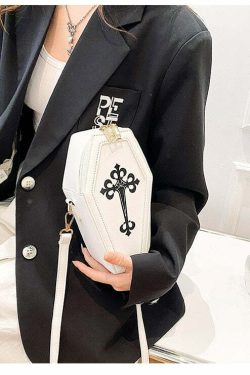Pastel Goth Coffin Shape Purse - Y2K Grunge, 90s Retro, Summer Outfits, Party & Club Fashion