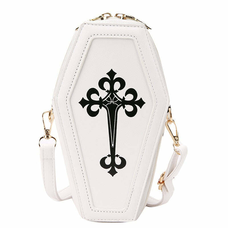 Pastel Goth Coffin Shape Purse - Y2K Grunge, 90s Retro, Summer Outfits, Party & Club Fashion