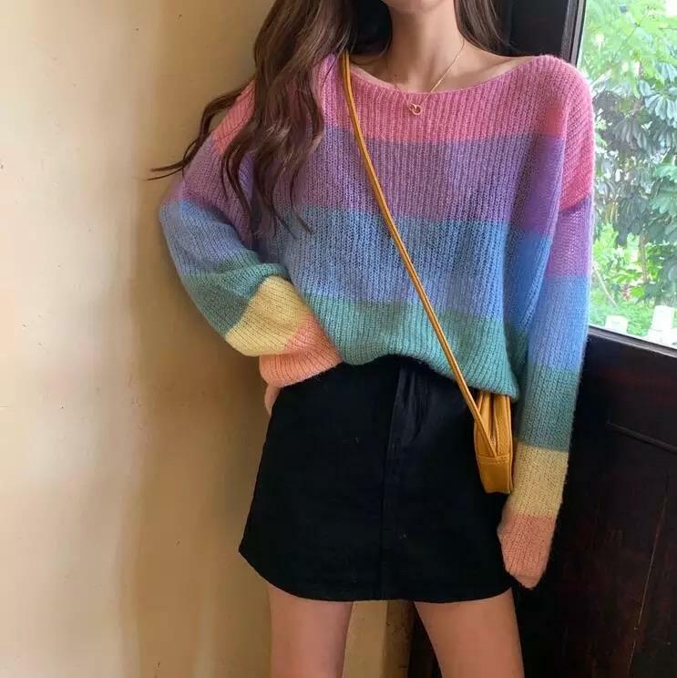 Pastel Gradient Sweatshirt - Y2K Summer, 90s Fashion, Grunge, Retro, Y2K Club & Party Outfits