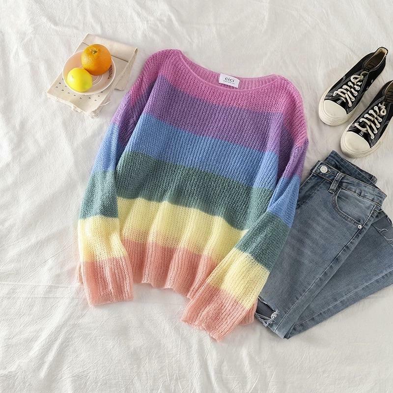 Pastel Gradient Sweatshirt - Y2K Summer, 90s Fashion, Grunge, Retro, Y2K Club & Party Outfits