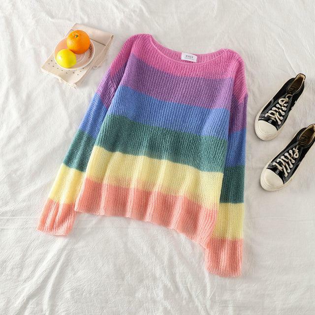 Pastel Gradient Sweatshirt - Y2K Summer, 90s Fashion, Grunge, Retro, Y2K Club & Party Outfits