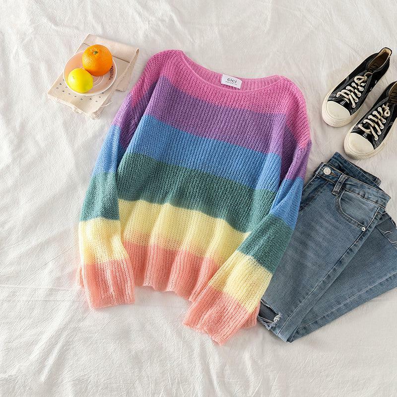Pastel Gradient Sweatshirt - Y2K Summer, 90s Fashion, Grunge, Retro, Y2K Club & Party Outfits