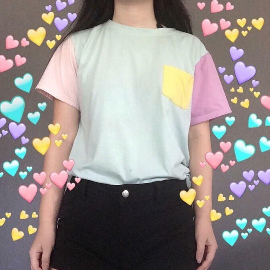 Pastel Patches Shirt - Y2K Summer Grunge, 90s Retro, Gothic Y2K, Baby Tees, Y2K
