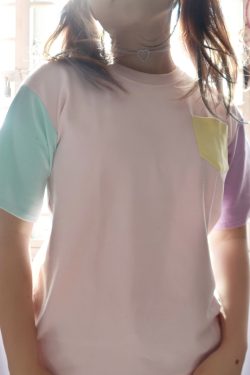 Pastel Patches Shirt - Y2K Summer Grunge, 90s Retro, Gothic Y2K, Baby Tees, Y2K