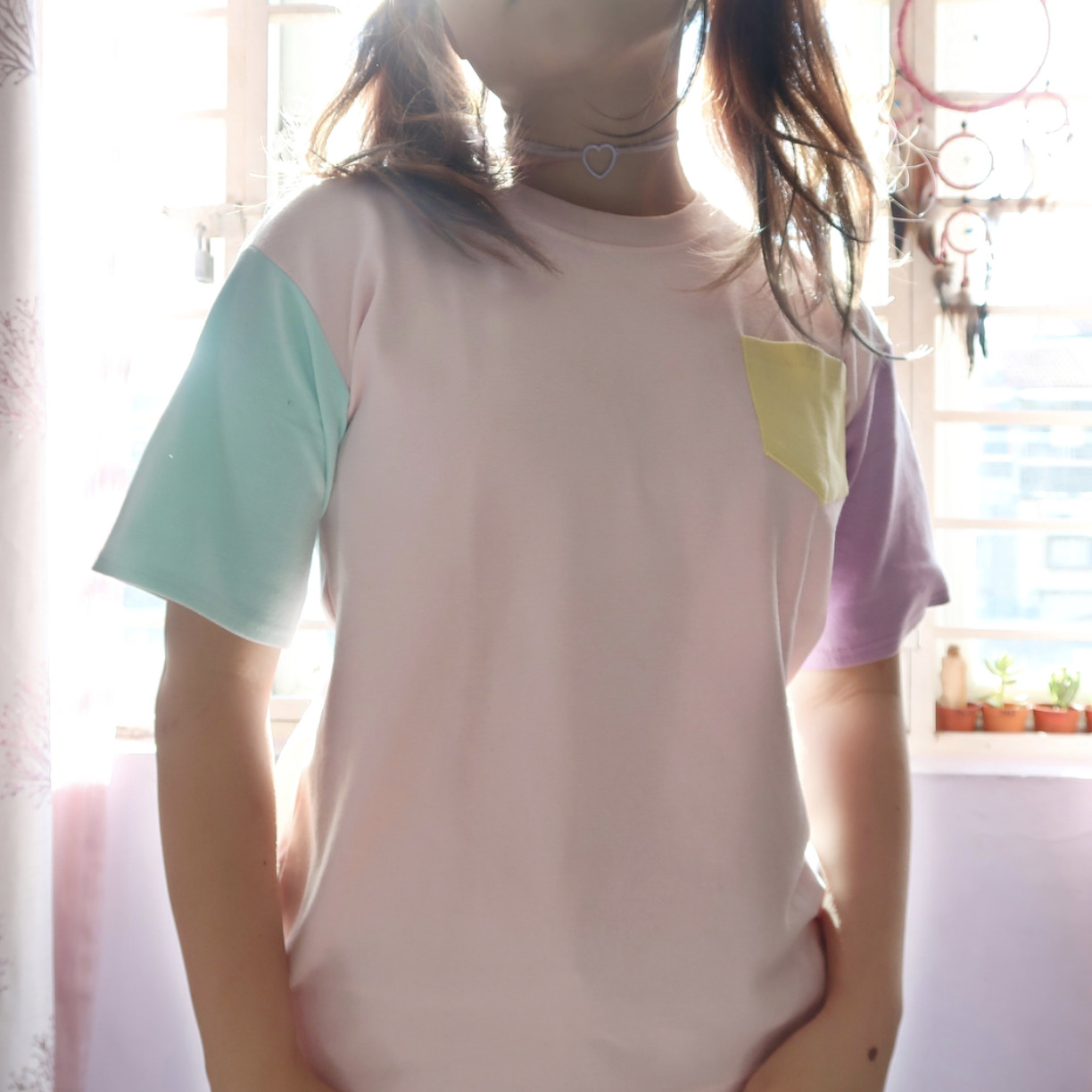 Pastel Patches Shirt - Y2K Summer Grunge, 90s Retro, Gothic Y2K, Baby Tees, Y2K