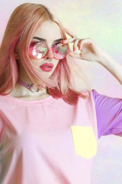 Pastel Patches Shirt - Y2K Summer Grunge, 90s Retro, Gothic Y2K, Baby Tees, Y2K