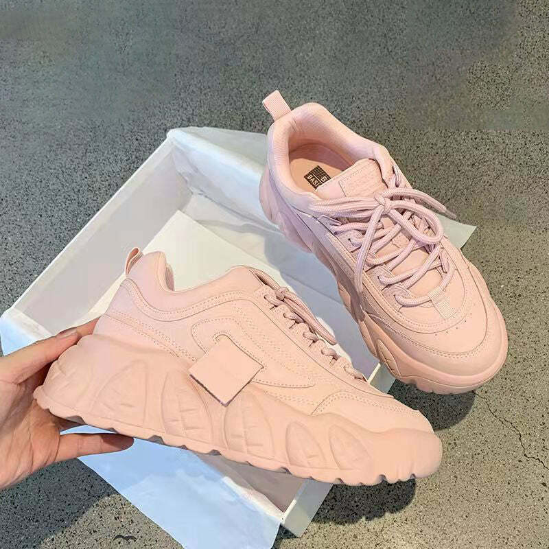 Pastel Pink Chunky Sneakers - Y2K Summer, 90s Grunge, Retro Hip Hop, Y2K Party Outfits