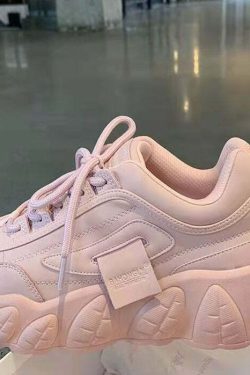 Pastel Pink Chunky Sneakers - Y2K Summer, 90s Grunge, Retro Hip Hop, Y2K Party Outfits