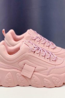 Pastel Pink Chunky Sneakers - Y2K Summer, 90s Grunge, Retro Hip Hop, Y2K Party Outfits