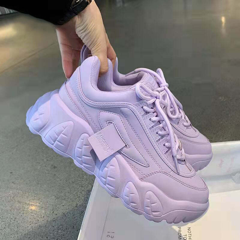 Pastel Purple Chunky Sneakers - Y2K Summer, 90s Fashion, Grunge, Retro, Y2K Club & Party Outfits