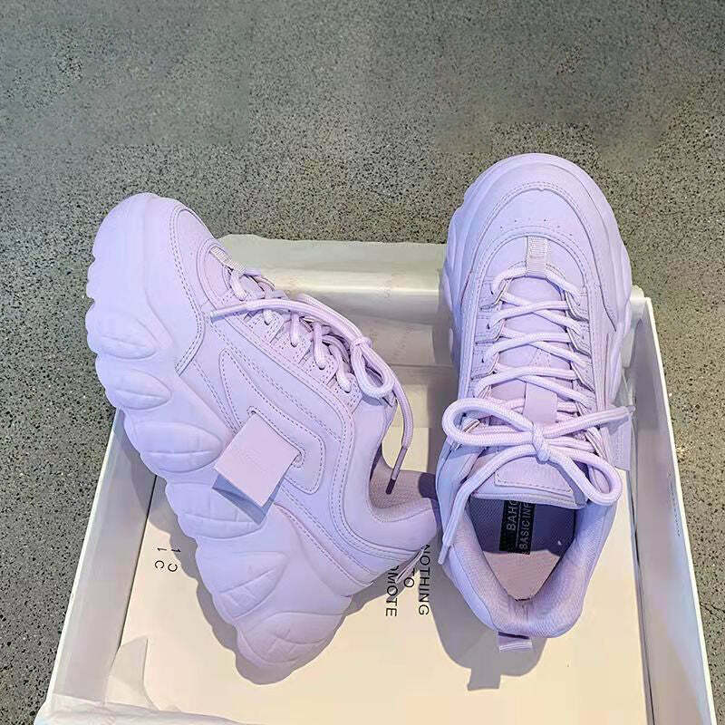 Pastel Purple Chunky Sneakers - Y2K Summer, 90s Fashion, Grunge, Retro, Y2K Club & Party Outfits