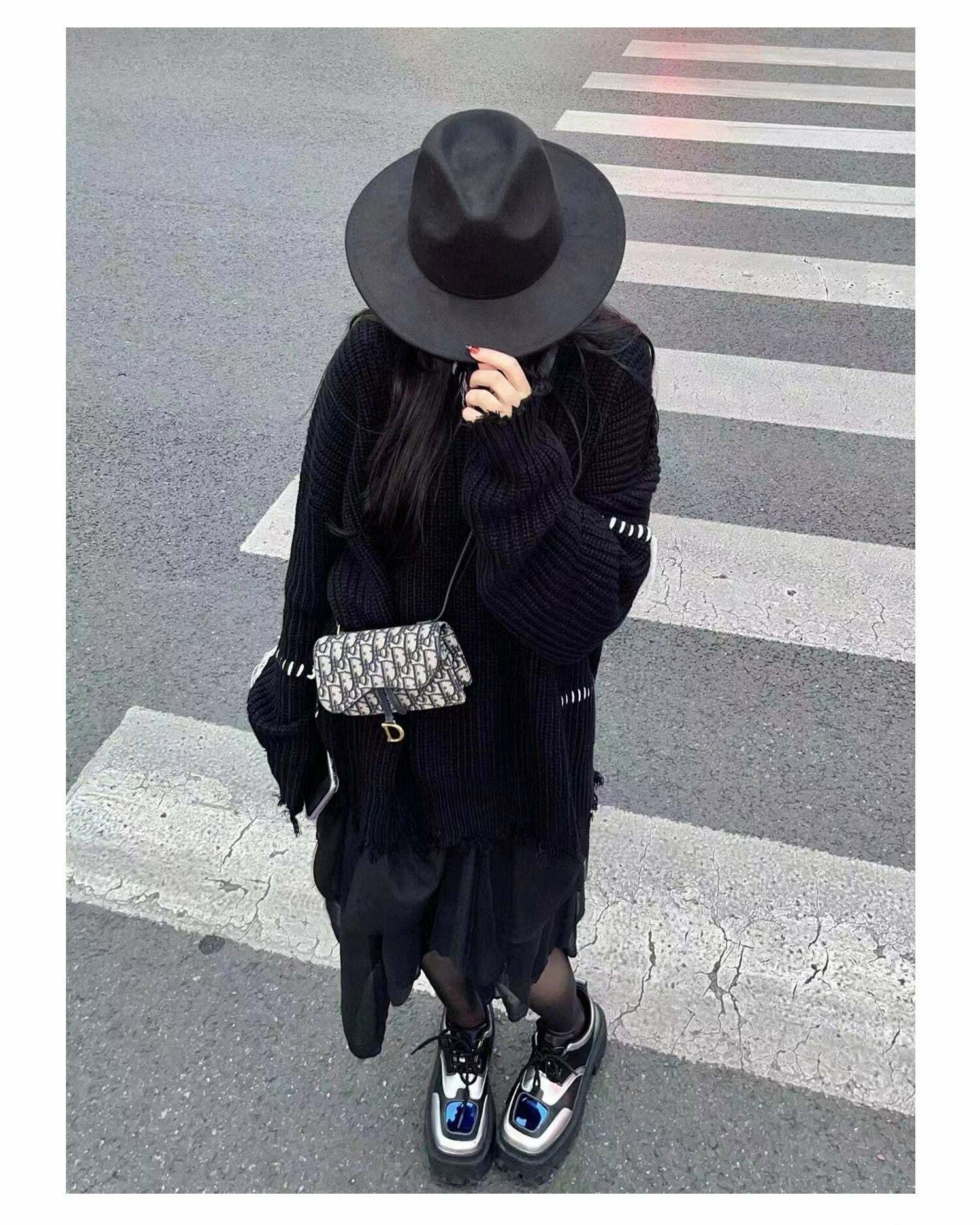 PCLP 'Lost Inside' Distressed Knit Sweater - Y2K Grunge, 90s Fashion, Retro Summer Outfit