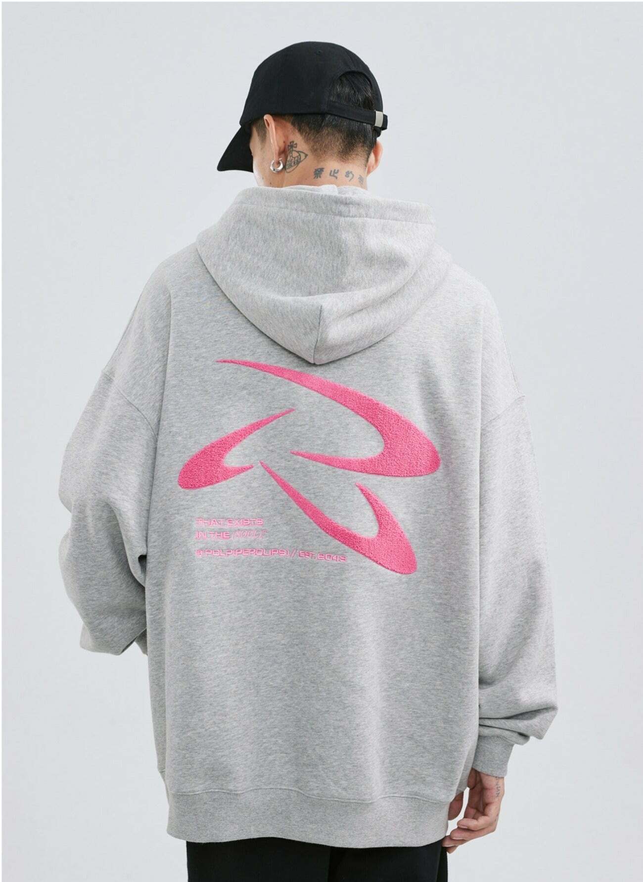 PCLP Frisbee Embroidered Hoodie - Y2K Summer Grunge, 90s Retro, Pastel Goth, Y2K Club