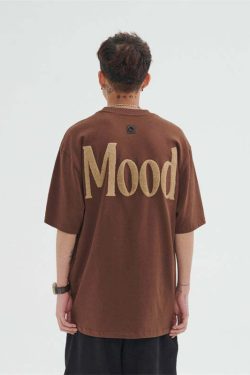 PCLP Mood Embroidered Tee - Y2K Summer, 90s Fashion, Grunge, Retro, Pastel Goth, Baby Te