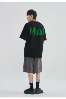 PCLP Mood Embroidered Tee - Y2K Summer, 90s Fashion, Grunge, Retro, Pastel Goth, Baby Te