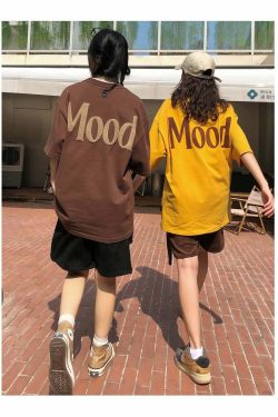 PCLP Mood Embroidered Tee - Y2K Summer Grunge, 90s Retro, Baby Tees, Y2K Club &