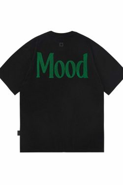 PCLP Mood Embroidered Tee - Y2K Summer Grunge, 90s Retro, Baby Tees, Y2K Club &
