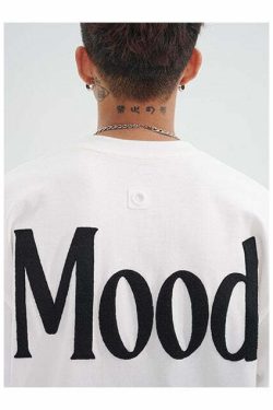 PCLP Mood Embroidered Tee - Y2K Summer Grunge, 90s Retro, Baby Tees, Y2K Club &