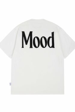 PCLP Mood Embroidered Tee - Y2K Summer Grunge, 90s Retro, Baby Tees, Y2K Club &