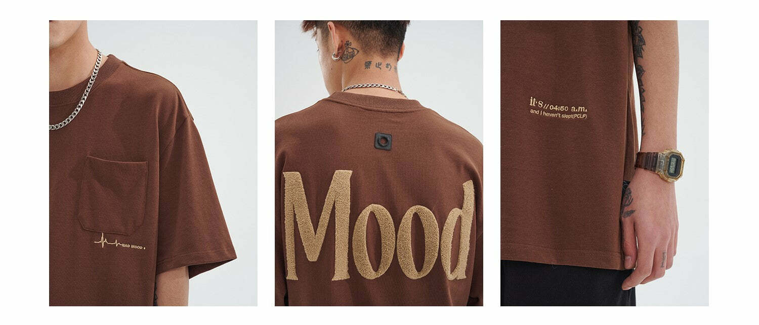 PCLP Mood Embroidered Tee - Y2K Summer Grunge, 90s Retro, Baby Tees, Y2K Club &