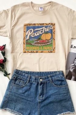 Peaches T-Shirt ? Y2K Summer Grunge Outfit | 90s Retro Style | Y2K Popstar & Club Fashion