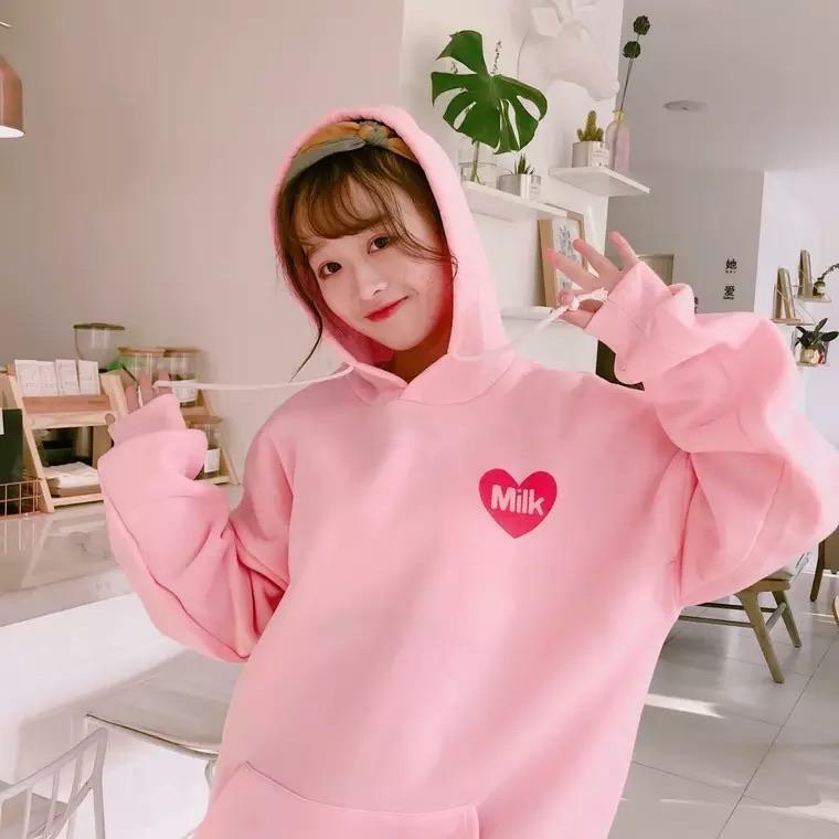Peachy Milk Hoodie - Y2K Summer, 90s Grunge, Retro Style, Pastel Goth, Y2K Popstar Outfit