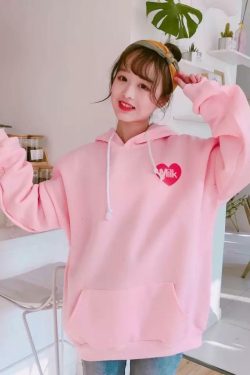 Peachy Milk Hoodie - Y2K Summer, 90s Grunge, Retro Style, Pastel Goth, Y2K Popstar Outfit