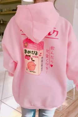 Peachy Milk Hoodie - Y2K Summer, 90s Grunge, Retro Style, Pastel Goth, Y2K Popstar Outfit