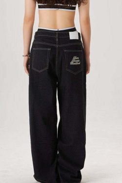 Perla Low-Rise Baggy Jeans - Y2K Grunge, 90s Fashion, Retro Style, Summer Y2K Outfits
