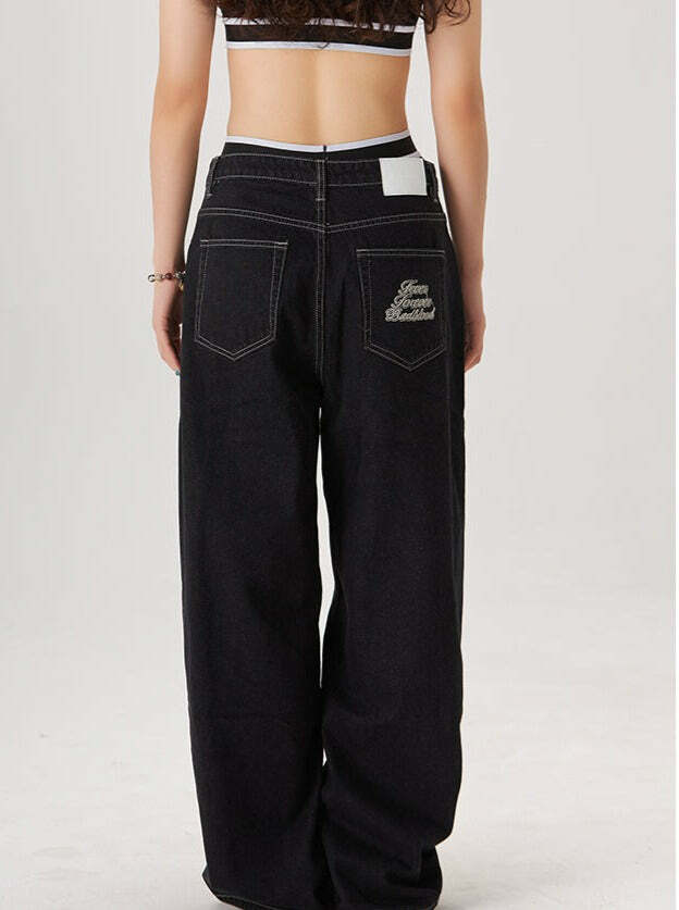 Perla Low-Rise Baggy Jeans - Y2K Grunge, 90s Fashion, Retro Style, Summer Y2K Outfits