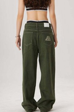Perla Low-Rise Baggy Jeans - Y2K Grunge, 90s Fashion, Retro Style, Summer Y2K Outfits