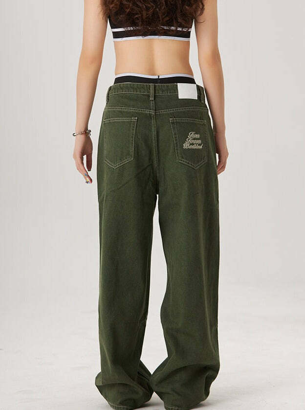 Perla Low-Rise Baggy Jeans - Y2K Grunge, 90s Fashion, Retro Style, Summer Y2K Outfits