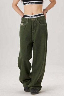 Perla Low-Rise Baggy Jeans - Y2K Grunge, 90s Fashion, Retro Style, Summer Y2K Outfits