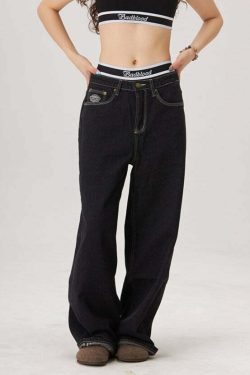 Perla Low-Rise Baggy Jeans - Y2K Grunge, 90s Fashion, Retro Style, Summer Y2K Outfits