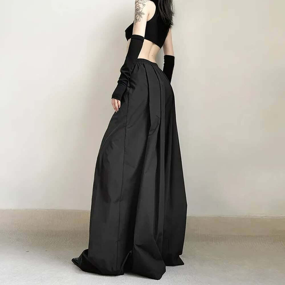 Phantom Veil Gothic Baggy Bottoms - Y2K Grunge, 90s Fashion, Retro Style, Y2K Summer Outfits