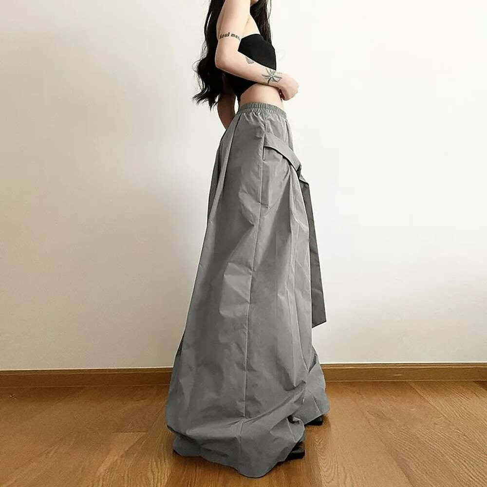 Phantom Veil Gothic Baggy Bottoms - Y2K Grunge, 90s Fashion, Retro Style, Y2K Summer Outfits