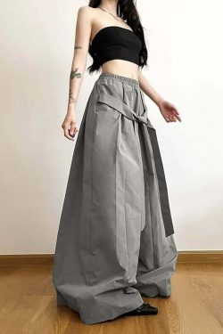Phantom Veil Gothic Baggy Bottoms - Y2K Grunge, 90s Fashion, Retro Style, Y2K Summer Outfits