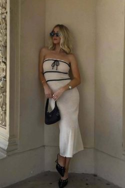 Phyllis Knitted Maxi Dress - Y2K Summer Grunge Outfit, 90s Fashion, Retro Style, Pastel Goth