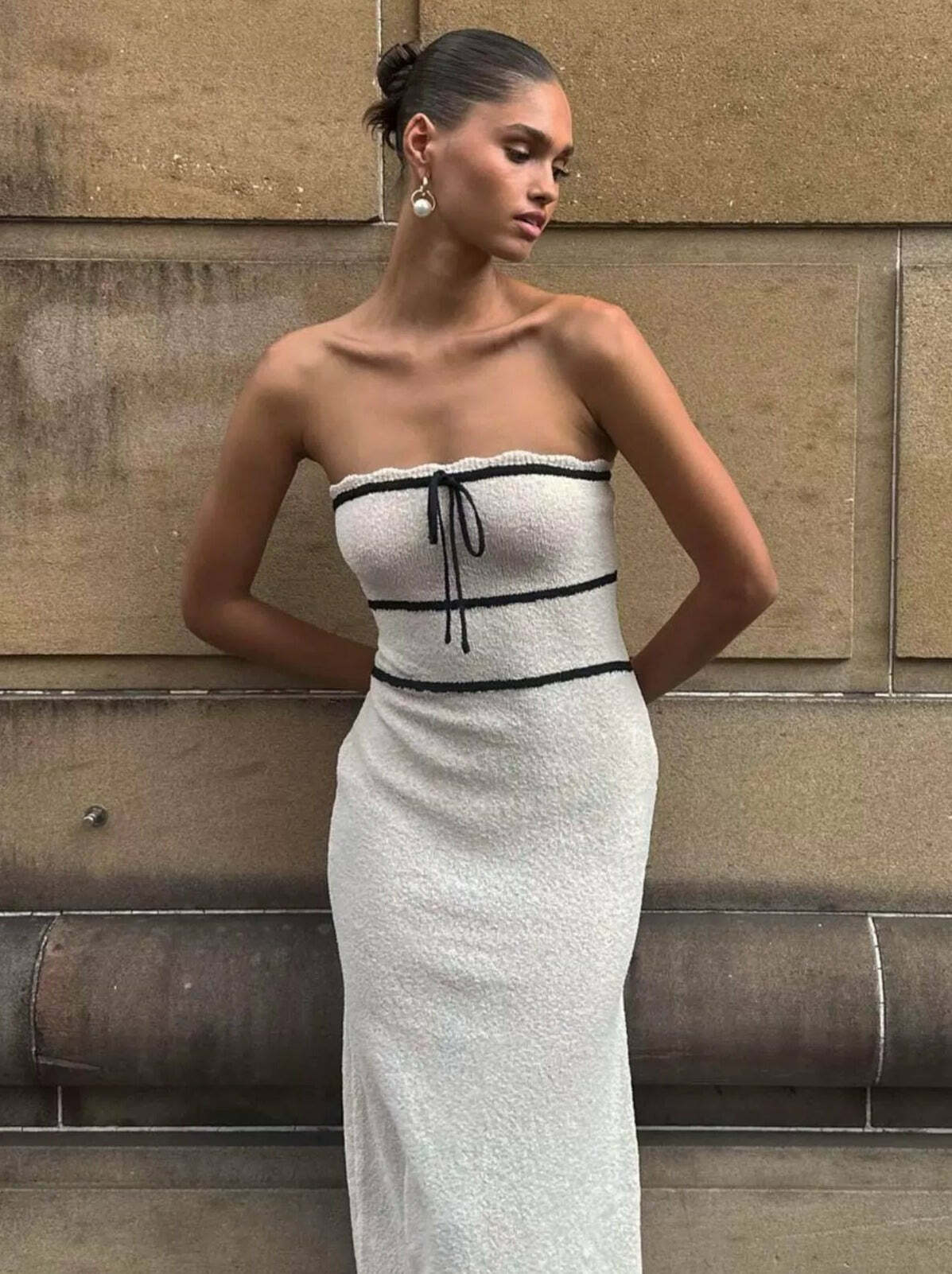 Phyllis Knitted Maxi Dress - Y2K Summer Grunge Outfit, 90s Fashion, Retro Style, Pastel Goth