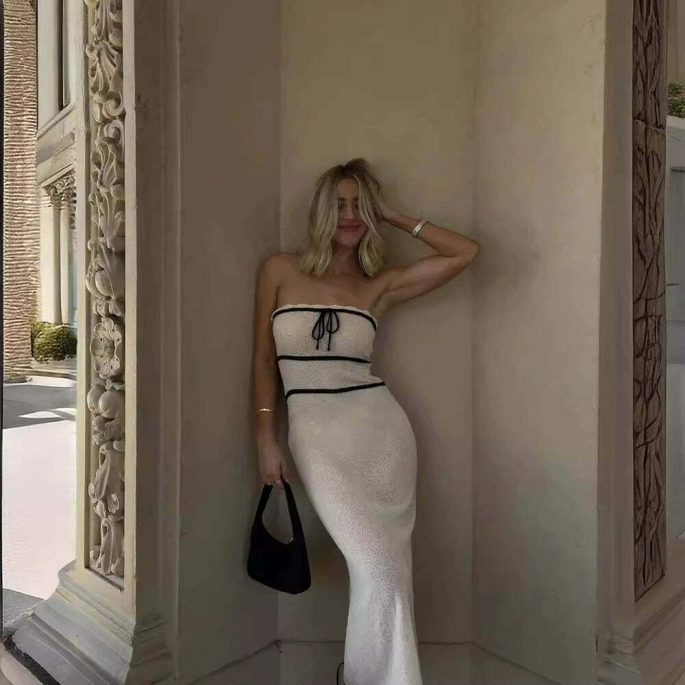 Phyllis Knitted Maxi Dress - Y2K Summer Grunge Outfit, 90s Fashion, Retro Style, Pastel Goth