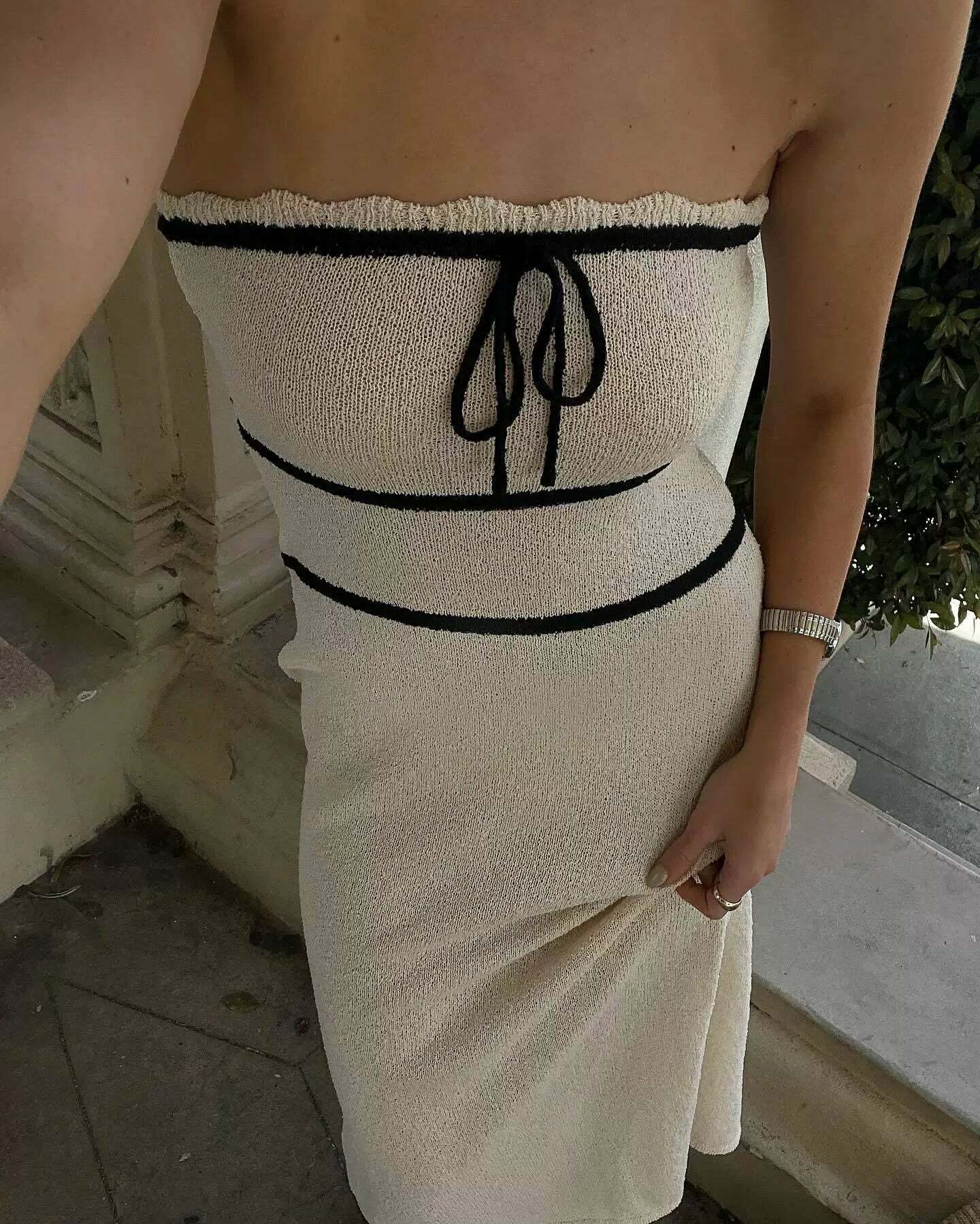 Phyllis Knitted Maxi Dress - Y2K Summer Grunge Outfit, 90s Fashion, Retro Style, Pastel Goth