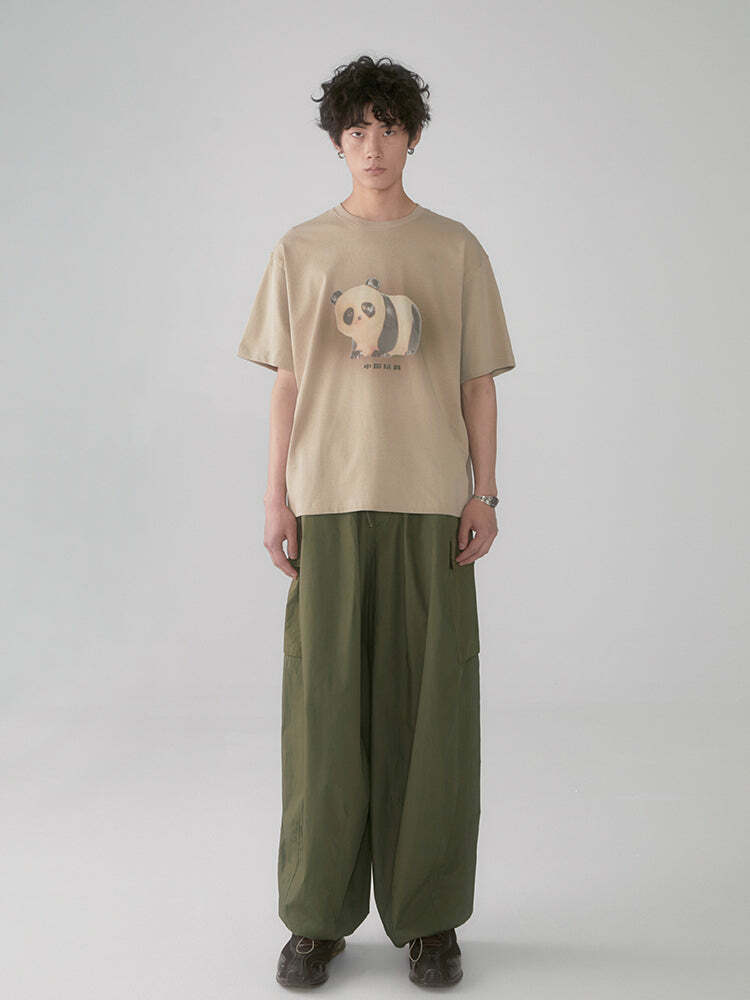 PHYS BOY 'Hello Panda' Tee - Y2K Summer Grunge, 90s Retro, Baby Tees, Y2K Club