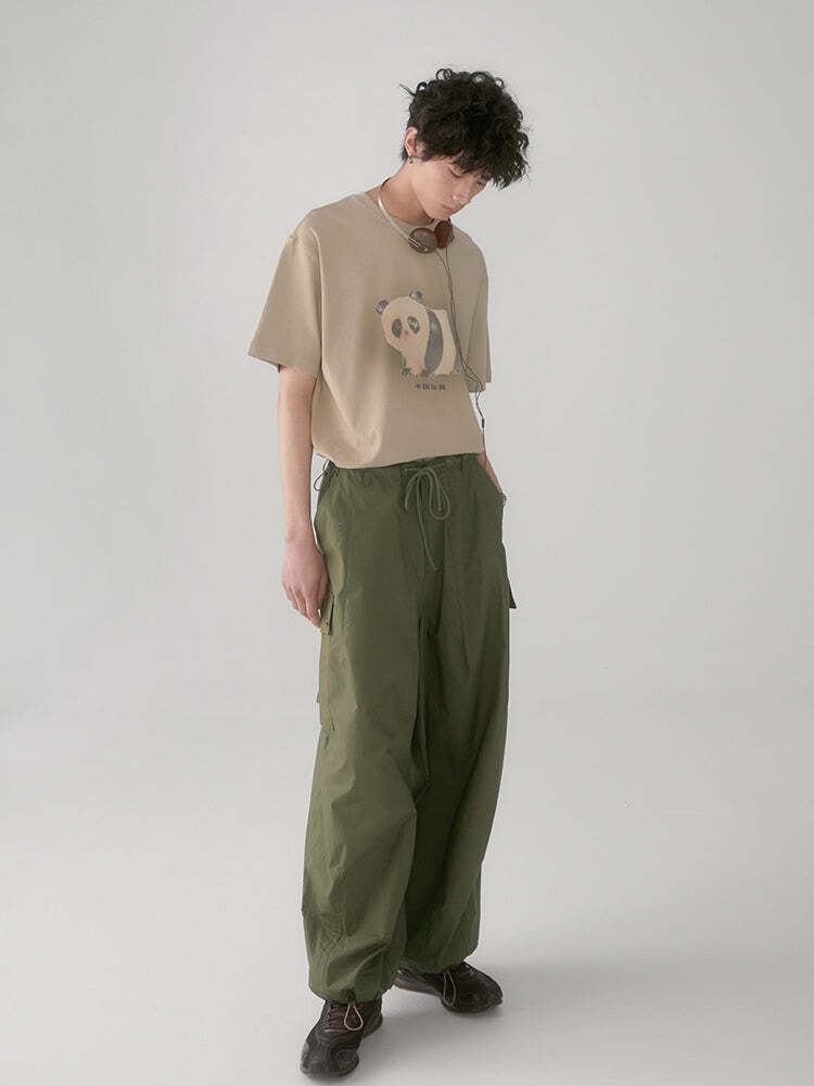 PHYS BOY 'Hello Panda' Tee - Y2K Summer Grunge, 90s Retro, Baby Tees, Y2K Club