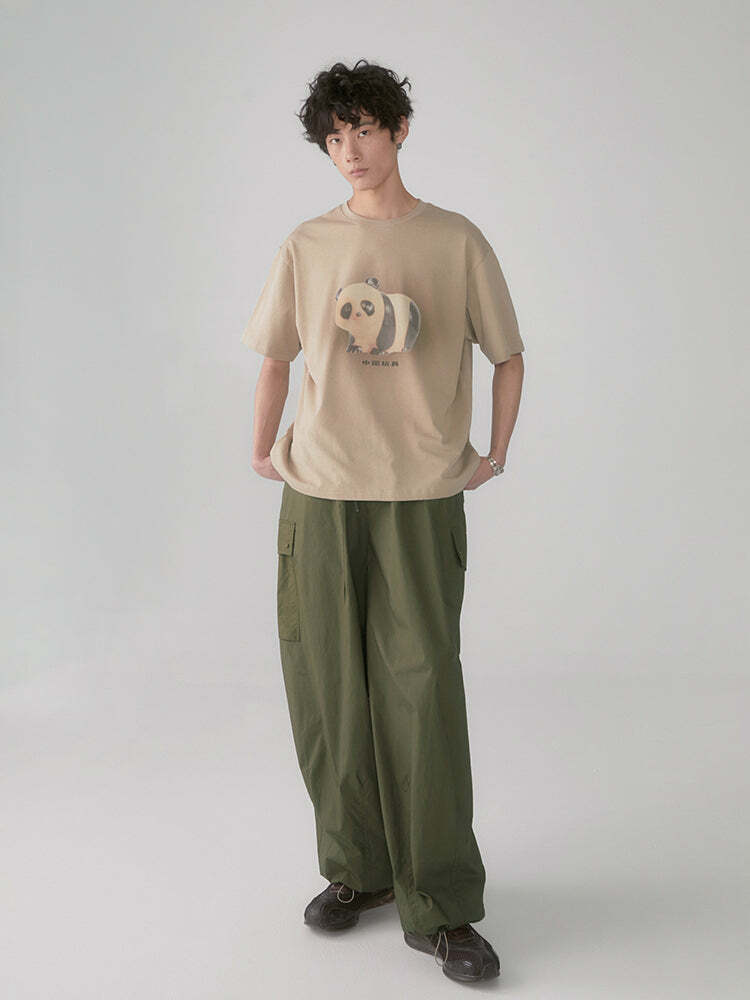 PHYS BOY 'Hello Panda' Tee - Y2K Summer Grunge, 90s Retro, Baby Tees, Y2K Club