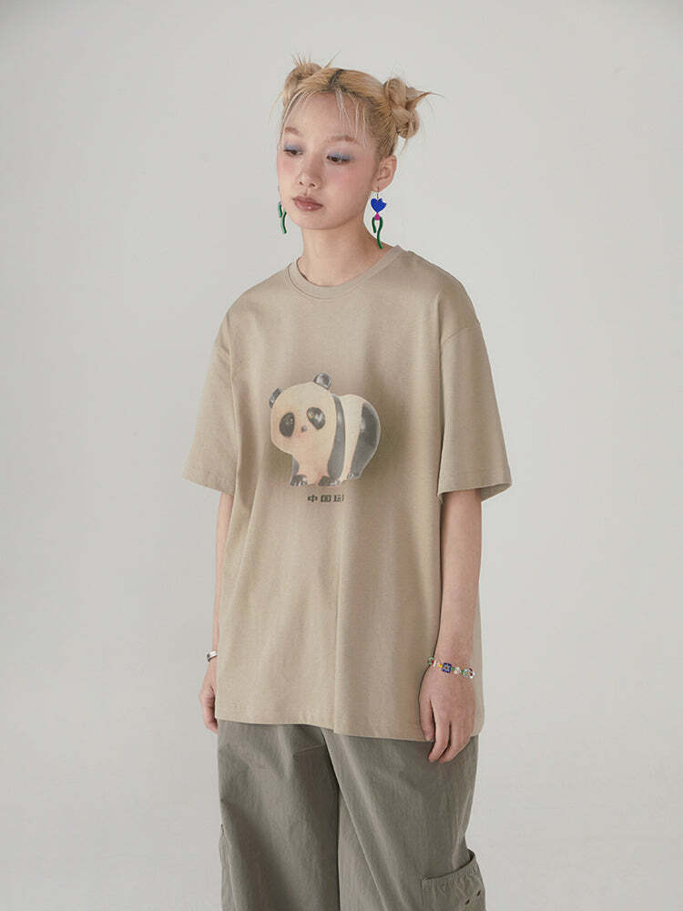 PHYS BOY 'Hello Panda' Tee - Y2K Summer Grunge, 90s Retro, Baby Tees, Y2K Club